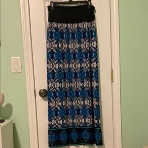 NEW Apt. 9 Black & Blue Maxi Skirt